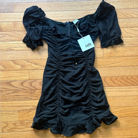 NWT Selfie Leslie La Quinta Lace-Up Bust Drawstring Detail Mini Dress - Picture 9 of 16